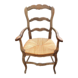 Rustic straw armchair