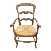 Rustic straw armchair