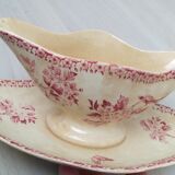 Saucière in iron earth of Gien model Pink hawthorn