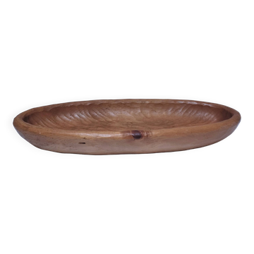 Longue coupe bois monoxyle sculptée estampillée L. 54 cm