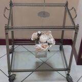 Silver-plated brass serving trolley