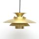 Vintage pendant lamp in golden brass, danish 1970s