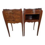 Pair of marquetry bedside tables