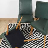 Set of 4 Moleskine chairs, 1950s.
