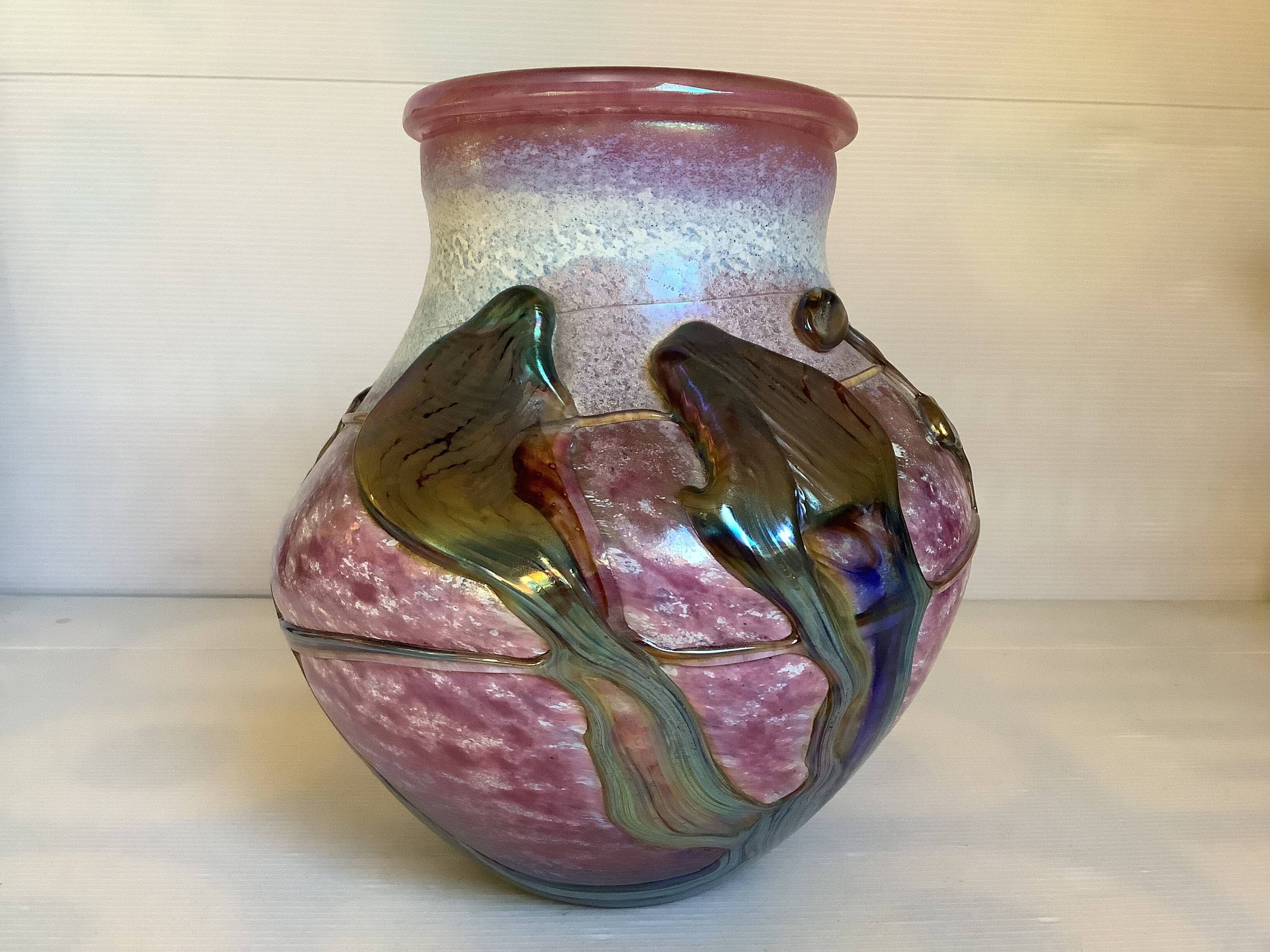 Blown crystal vase Novaro Jean Claude