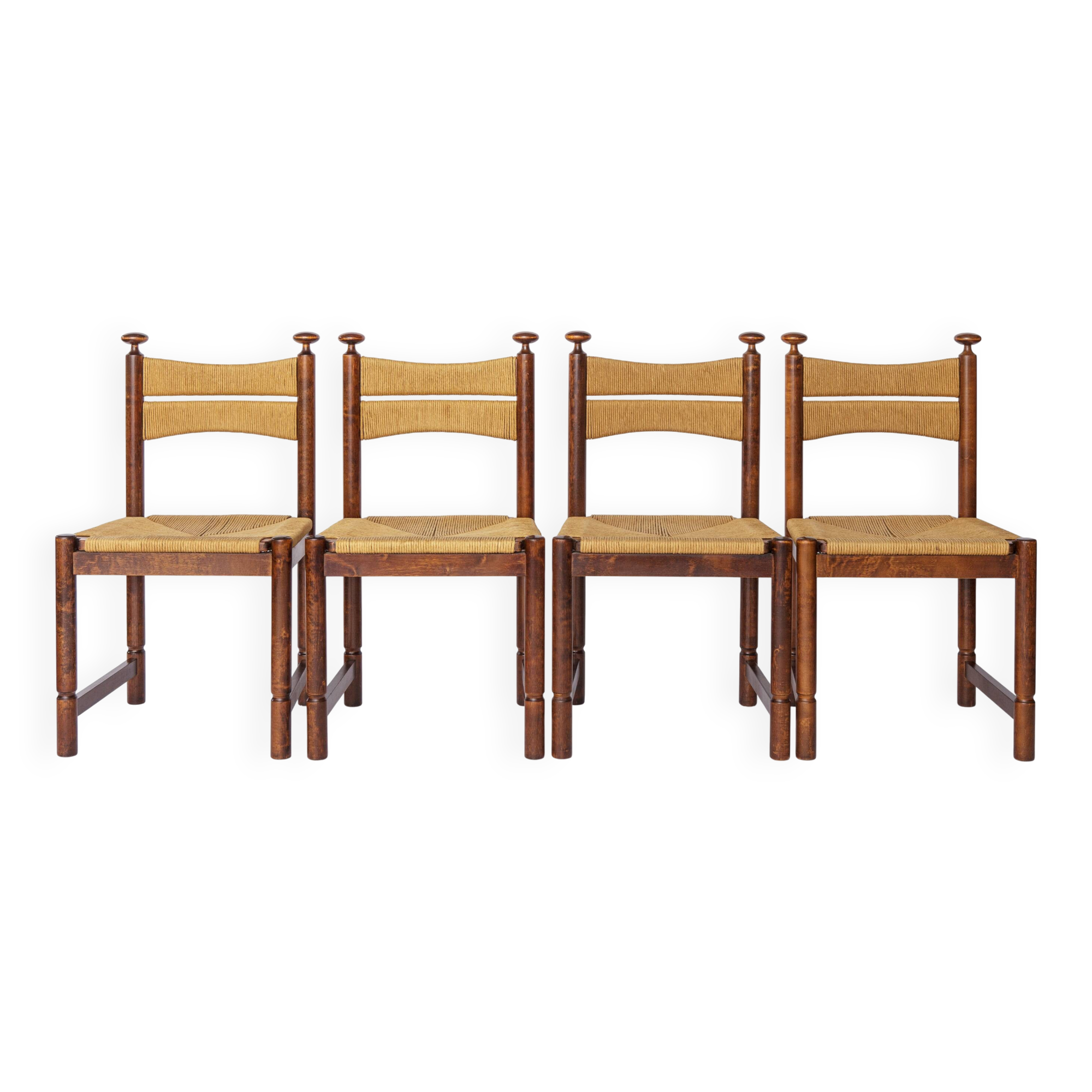 Lot de 4 chaises vintage ASKO Odessa, chaises de salle à manger finlandaises du milieu du siècle des années 1970