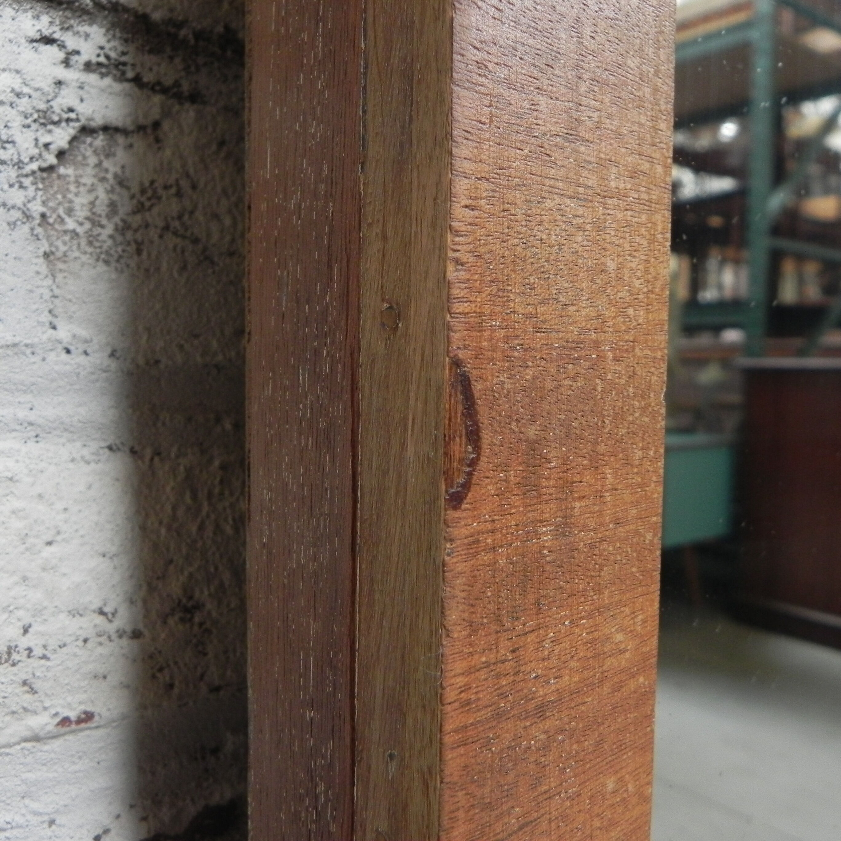 Standing art deco mirror in mahogany frame