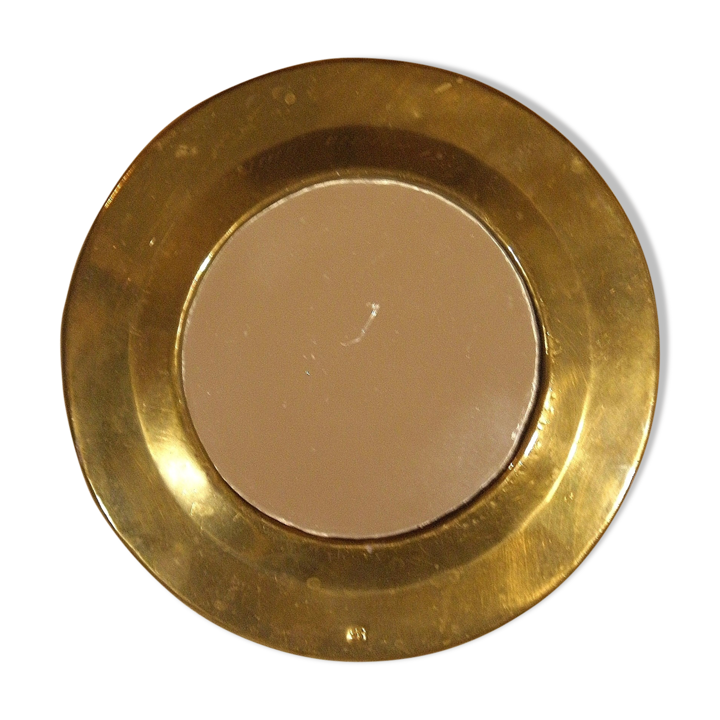 Round brass mirror 19 cm