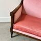 Large pink velvet armchair