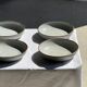 Set of 7 handmade grey glazed ceramic deep plates D18.5 H5.