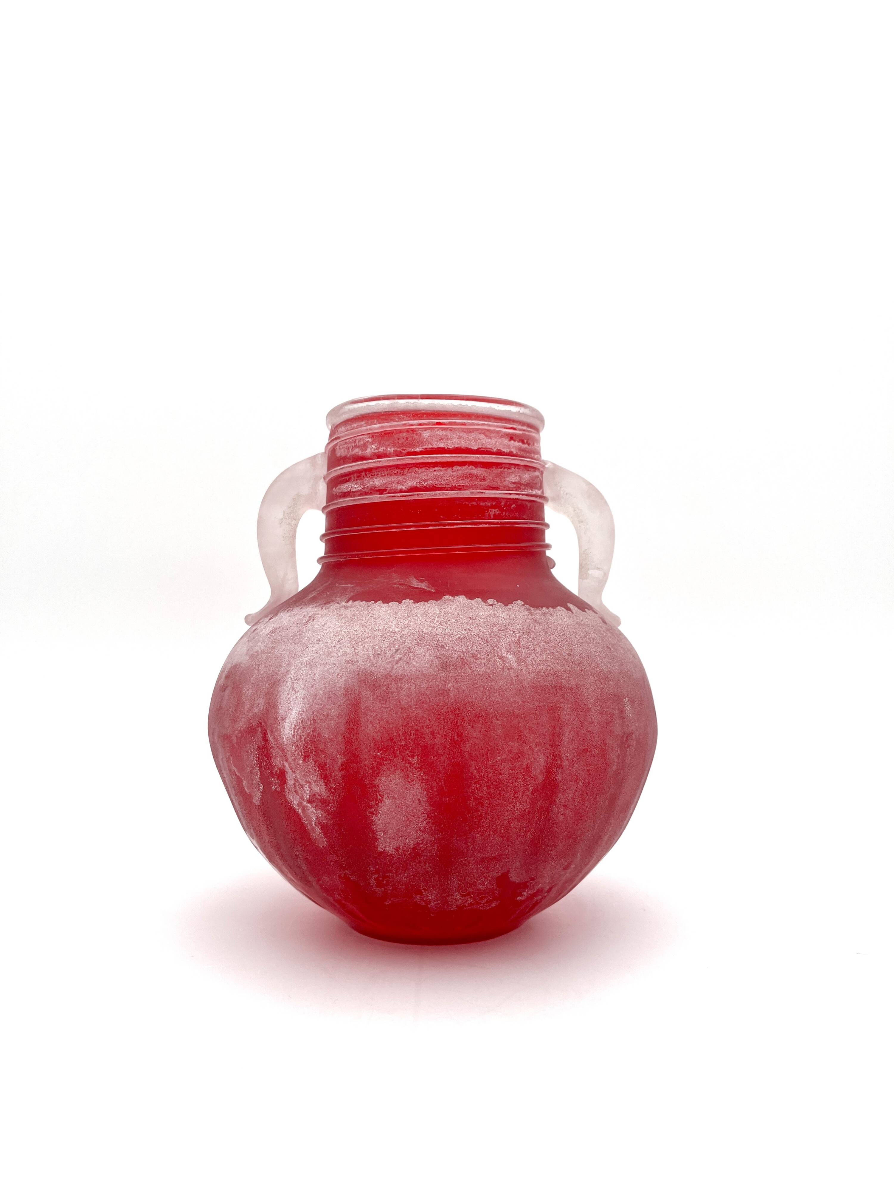 Amphora Vase "Excavation" Glass Bisazza (Collaboration Segu so) Murano 1993