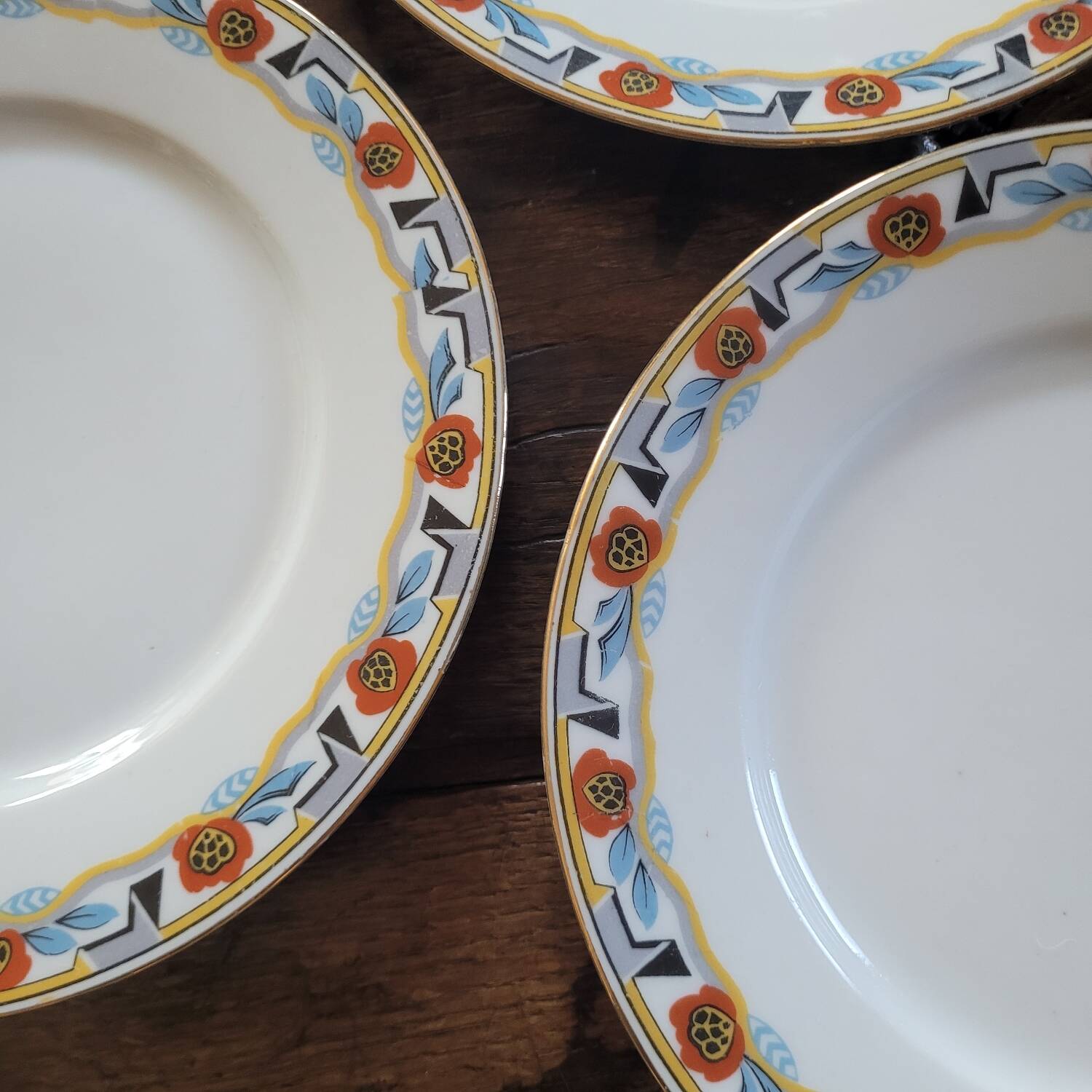 6 flat plates MLV France Art Deco 1930