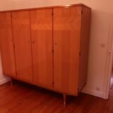 Vintage 1950s 4-door wardrobe