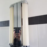 Pair of opaline and chrome art deco wall sconces