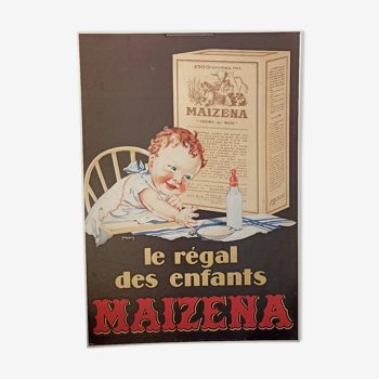 Plaque publicitaire en carton Maizena - Vintage