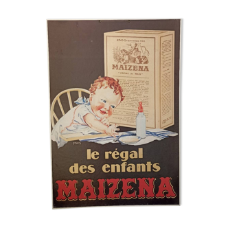 Plaque publicitaire en carton Maizena - Vintage