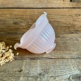 Suspension globe in pink opaline glass