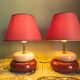 Paire de lampe Kostka vintage, modèle sumo fuschia