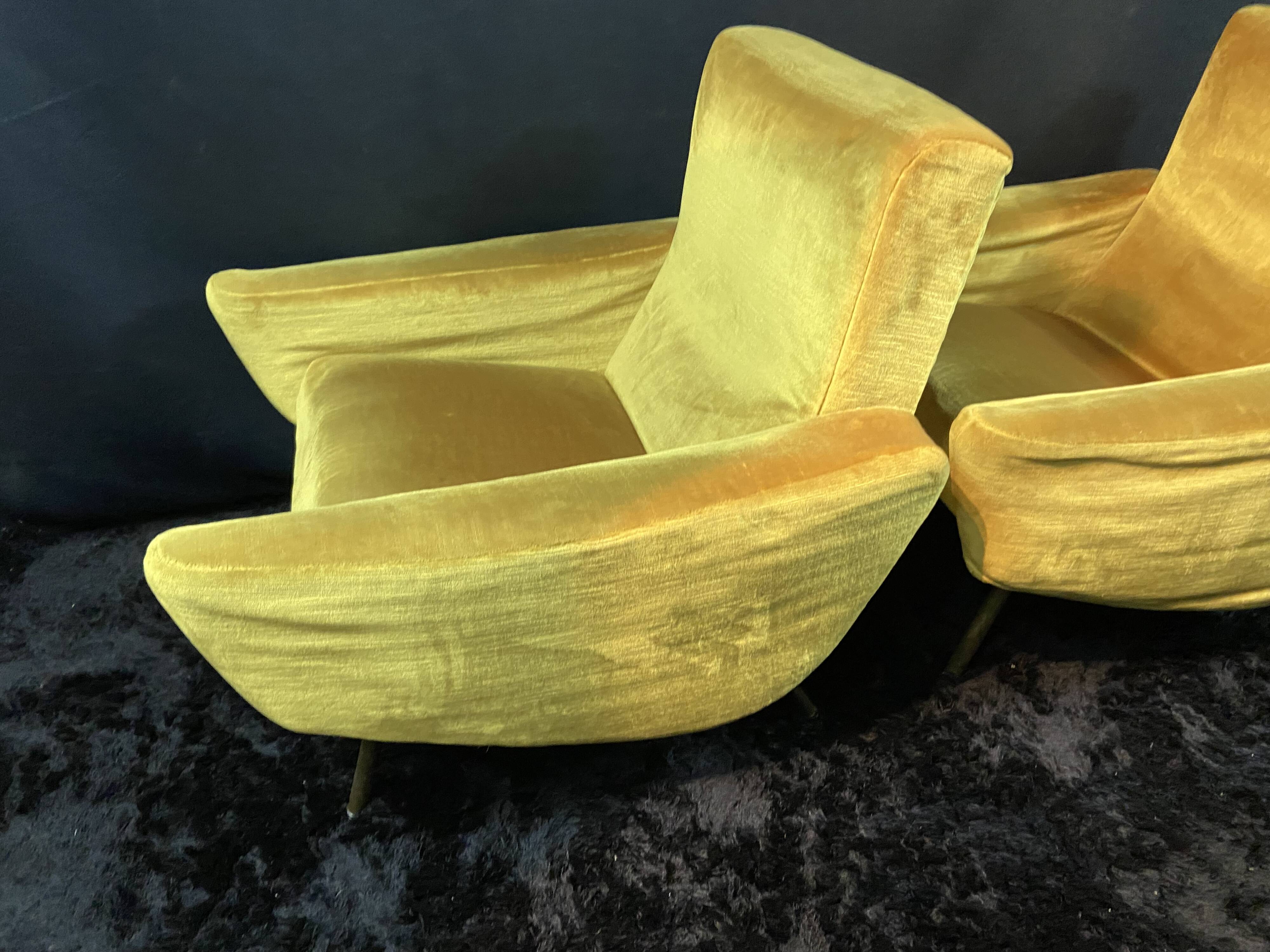 Pair of designer armchairs 1955-60 Louis Paolozzi for Brandt Zol Steiner