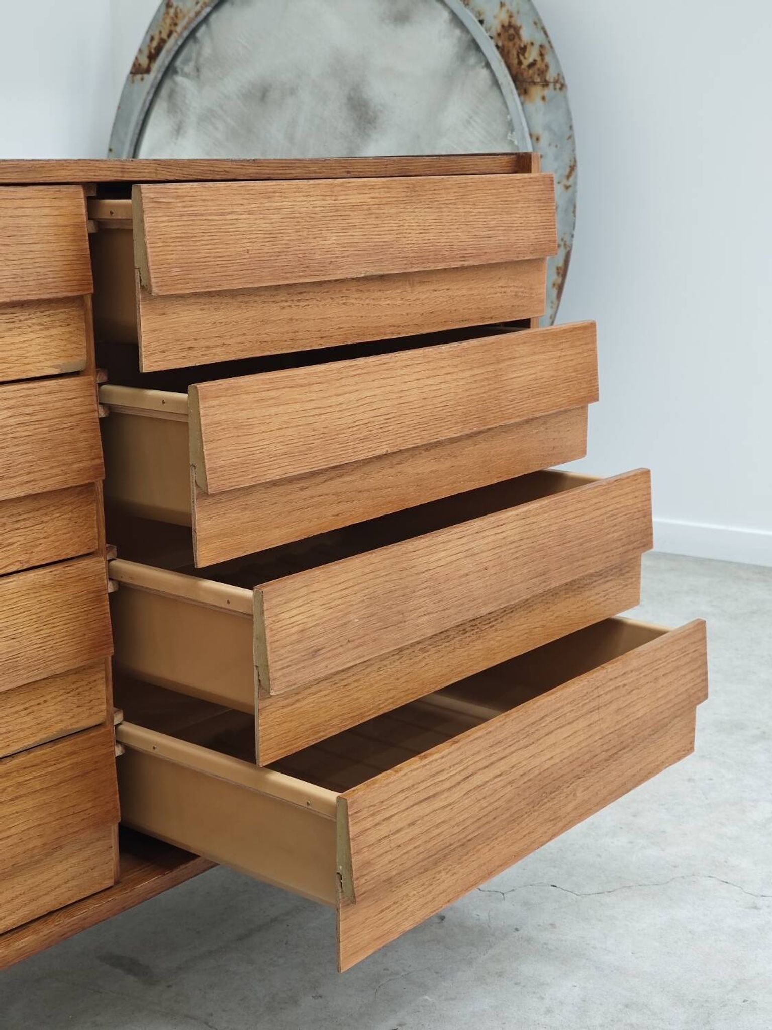 U-453 dub chest of drawers by Jiri Jiroutek for Interier Praha 1960
