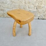 Solid wood tripod stool, 70s