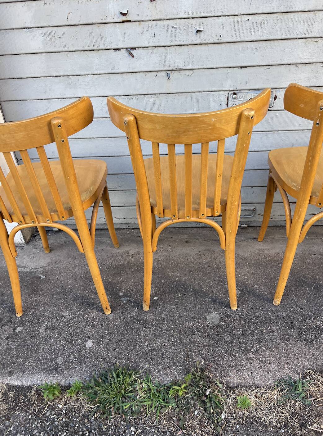 (Lot) 4 Bistro Chairs Light Oak