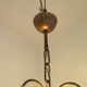 French Vintage 4 Light Metal Cage Chandelier with White Murano Drops and Beads