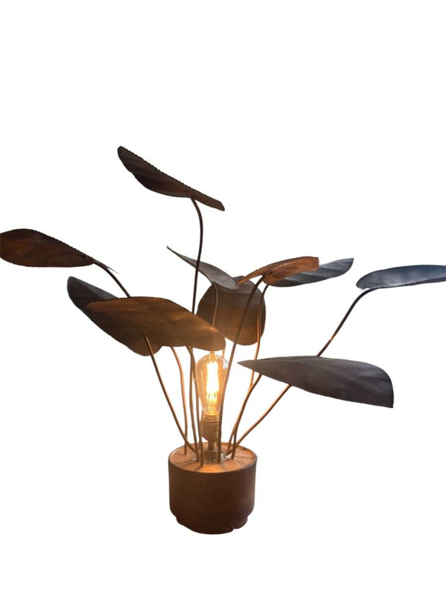 Sculptural metal lamp, 1960s/70s