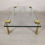 Table basse verre laiton doré