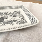 Square plate Arabia Finland Emilia series 1959 designer Raija Uosikkinen