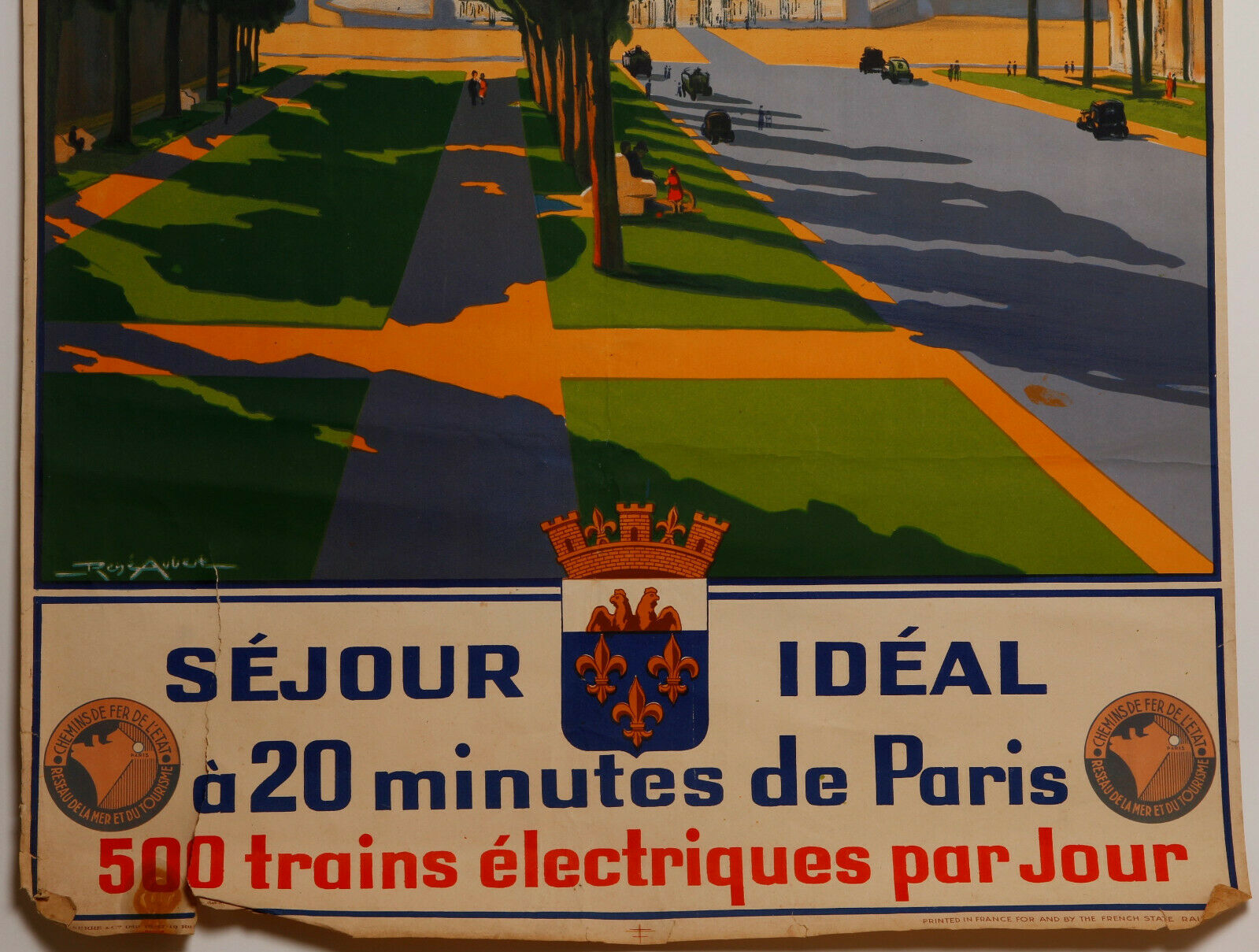 Poster René Aubert Versailles ideal stay State Railways Paris