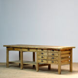 Industrial wooden worktable, 1980's