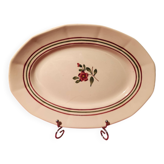 Oval plate Armelle Sarreguemines hand-painted