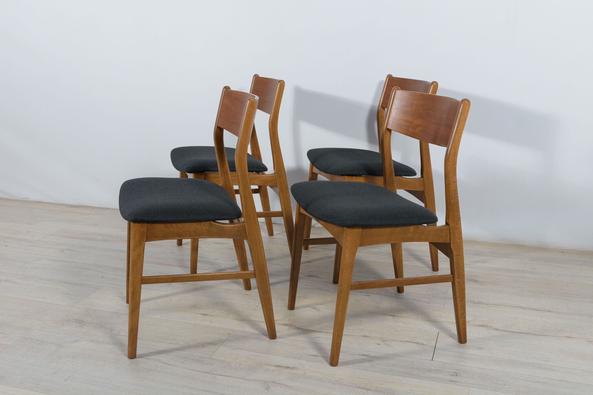 Mid-century teak dining chairs, 1960s, set of 4
