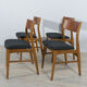 Mid-century teak dining chairs, 1960s, set of 4