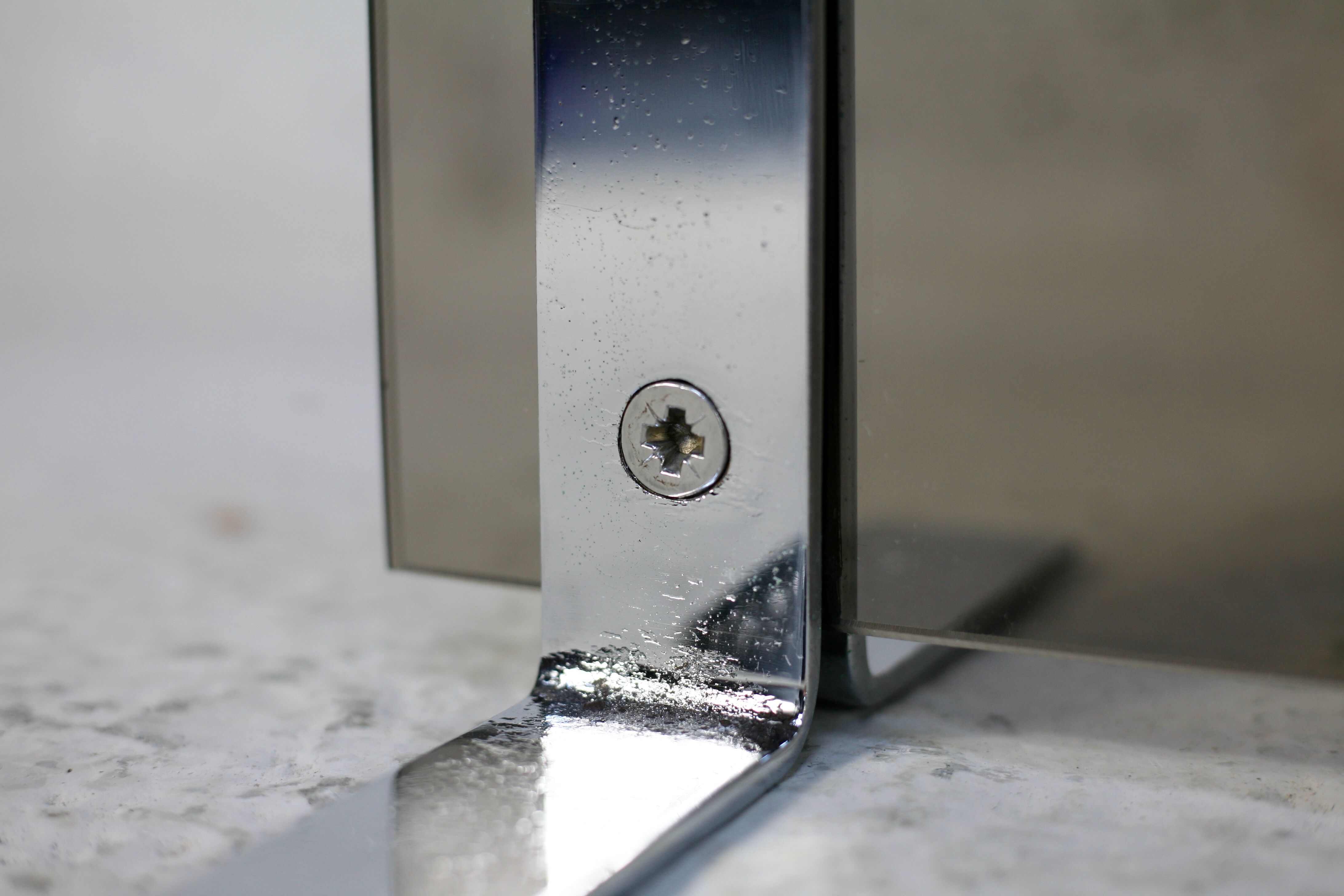 Pare-feu saint-gobain, acier chromé et verre fumé, france, circa 1970