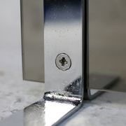 Saint-gobain firewall, chromed steel and smoked glass, france, circa 1970