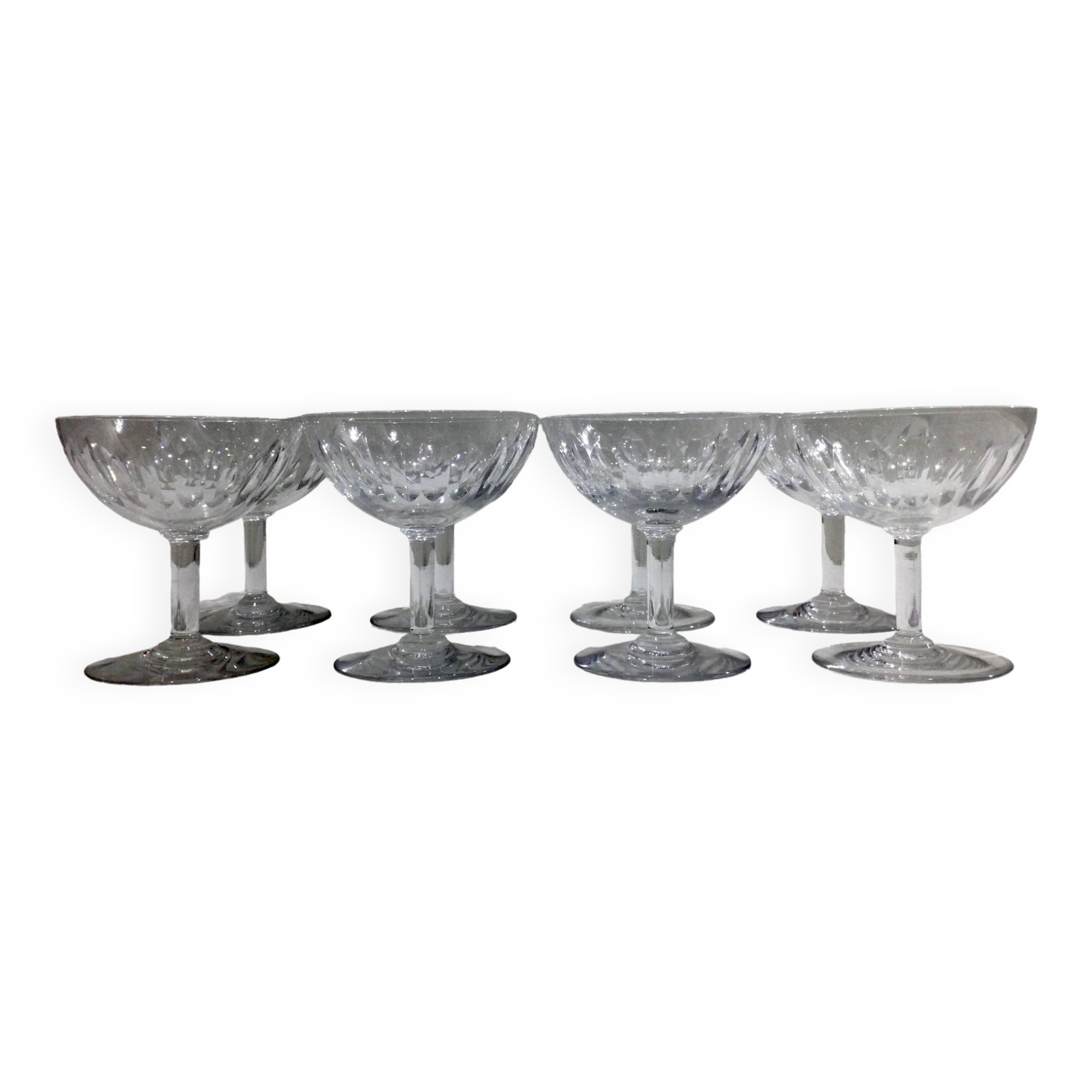 Baccarat – 8 Champagne Glasses In Baccarat Crystal Casino Model