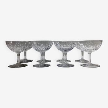 Baccarat – 8 Coupes à champagne En Cristal De Baccarat Modèle Casino