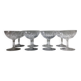 Baccarat – 8 Champagne Glasses In Baccarat Crystal Casino Model