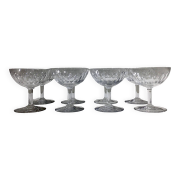 Baccarat – 8 Champagne Glasses In Baccarat Crystal Casino Model