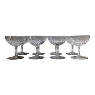 Baccarat – 8 Coupes à champagne En Cristal De Baccarat Modèle Casino