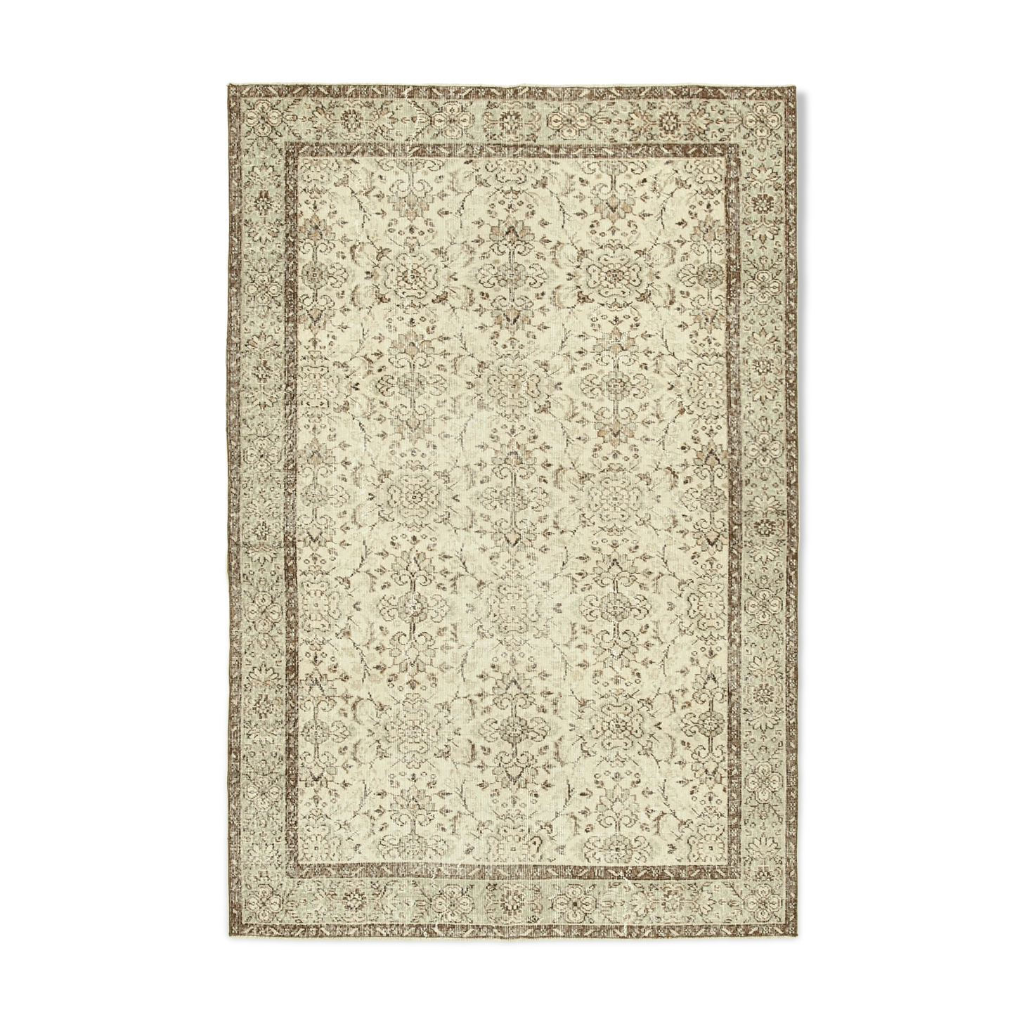 Hand-knotted one-of-a-kind turkish beige rug 172 cm x 263 cm