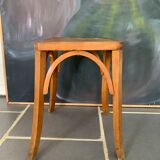 Vintage curved wooden stool