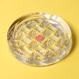 Cendrier rond vintage en verre transparent, Italie, années 1990