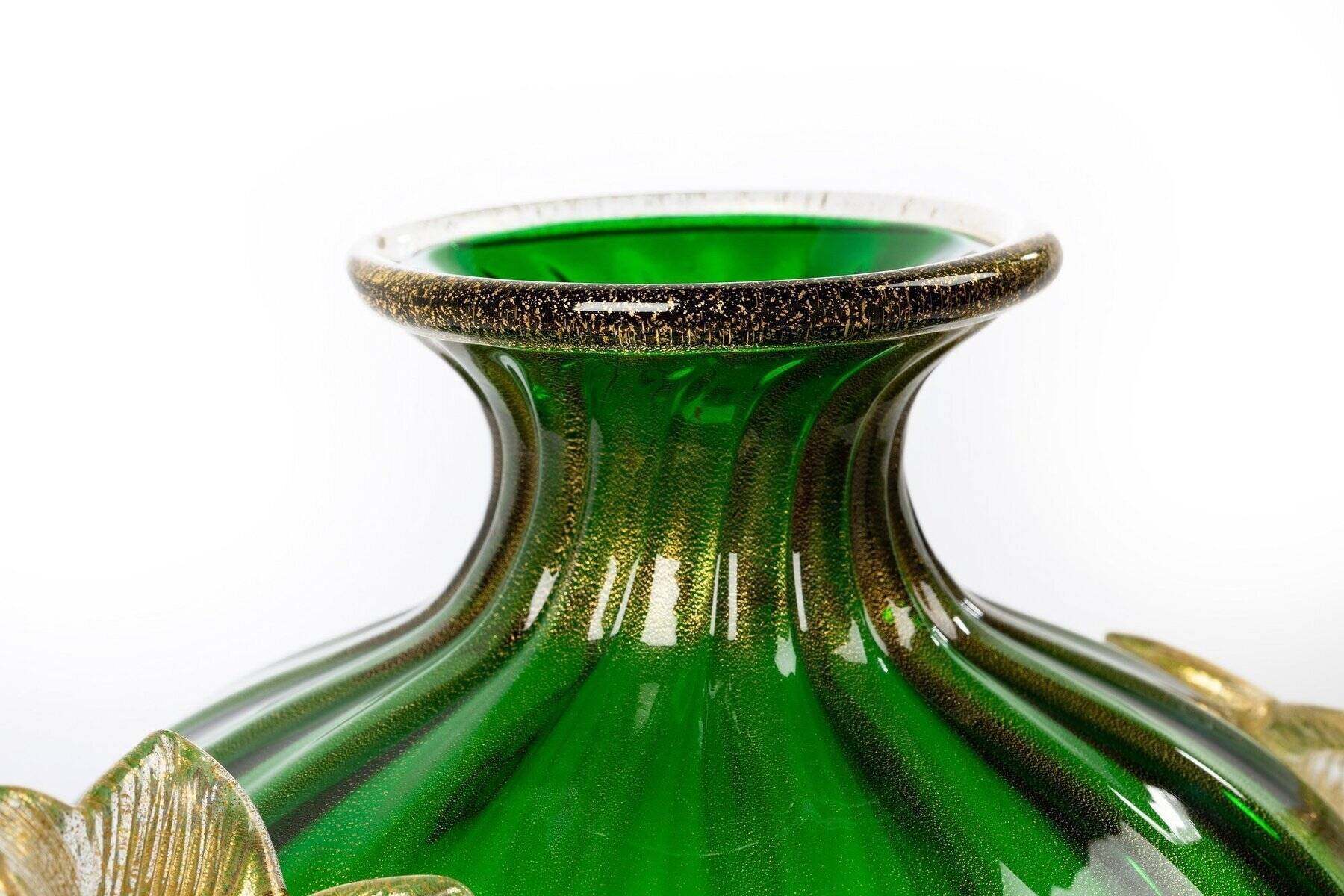 Murano glass table lamp with 24 kt gold.