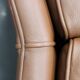 1970s Danish 3-seater brown leather sofa with beech frame