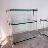 Glass and Plexiglas consoles from the 80s