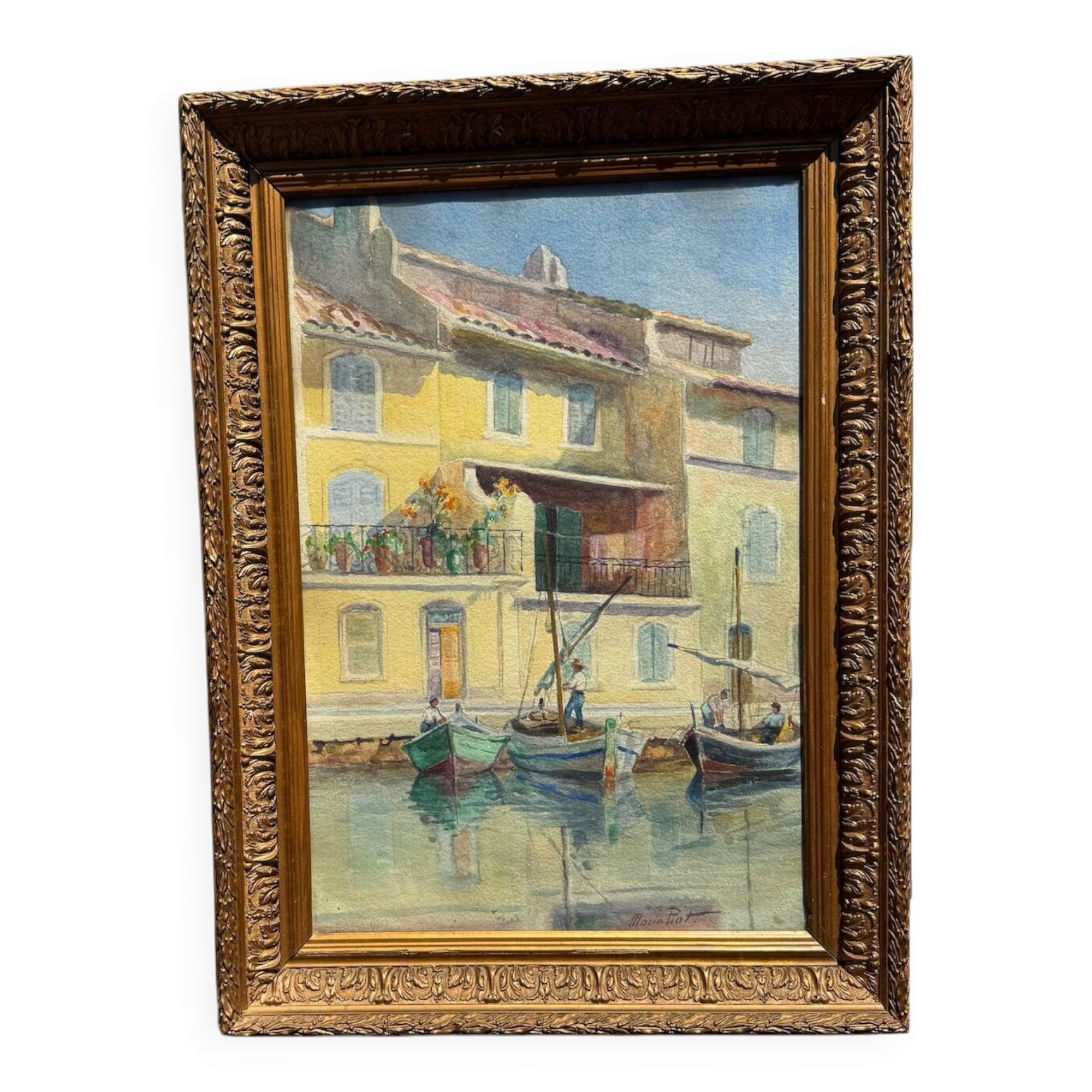 Old painting, Marine, signed Marie (1880-1977)