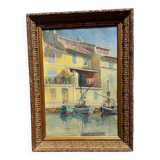 Old painting, Marine, signed Marie (1880-1977)